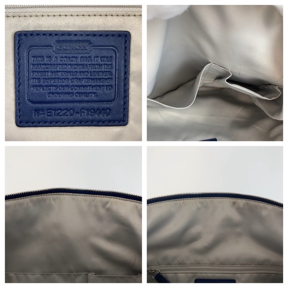 Coach Coach Signature Navy Silver Canvas Tote Bag Canvas Tote Bag - Picture 4 of 10